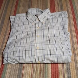 Kirkland Signature Men's Light Blue Checkered Shirt